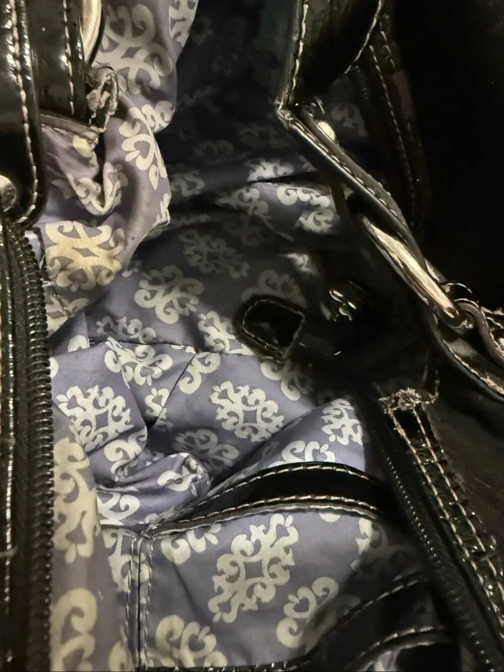 Kathy Van Zeeland grunge black studded purse bag shoulder